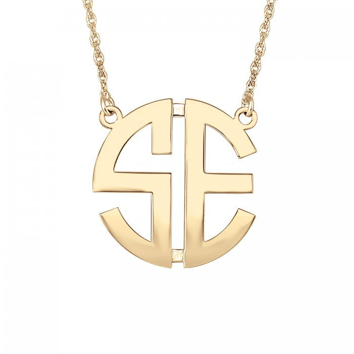 Gold Two Initial Monogram Necklace