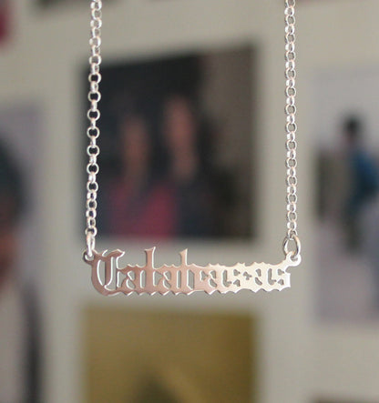 Smaller Gothic Nameplate Necklace