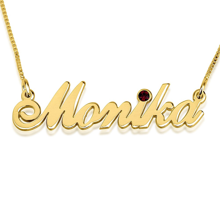 Personalized Birthstone Name Necklace - Carrie Style 3