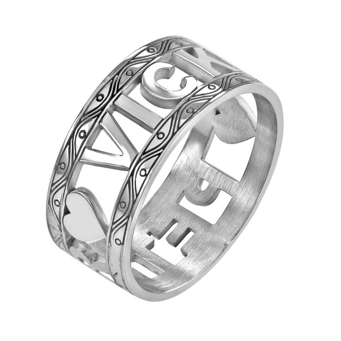 Personalized Decorated Border Couples Ring 2