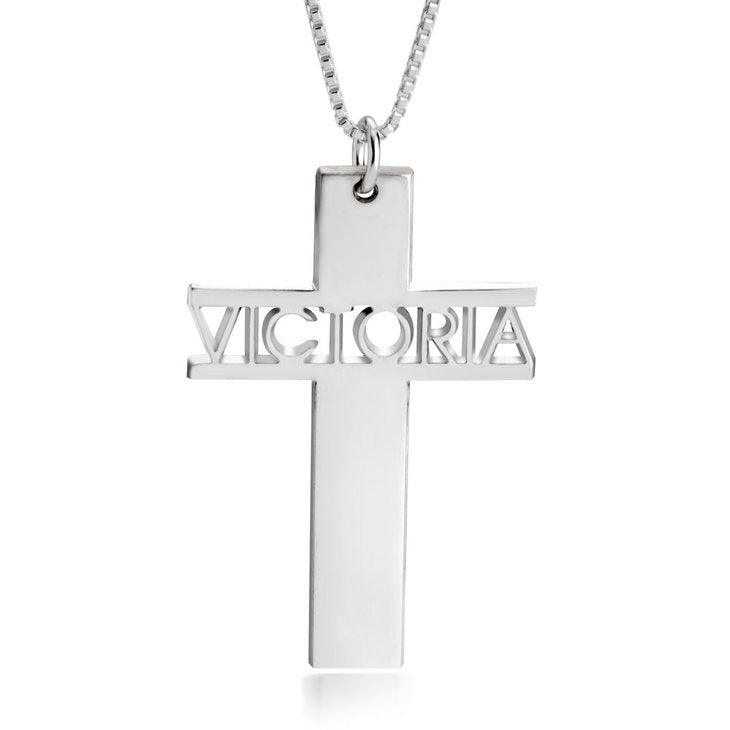 Personalized Name Cross Necklace 3