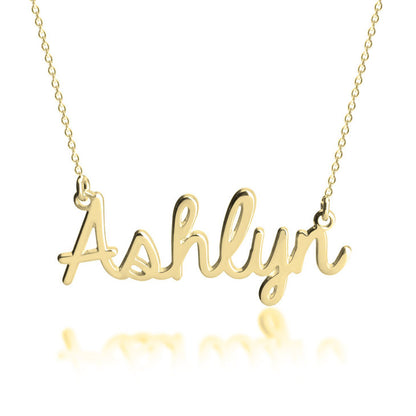 Sterling Silver Script Nameplate Necklace 2
