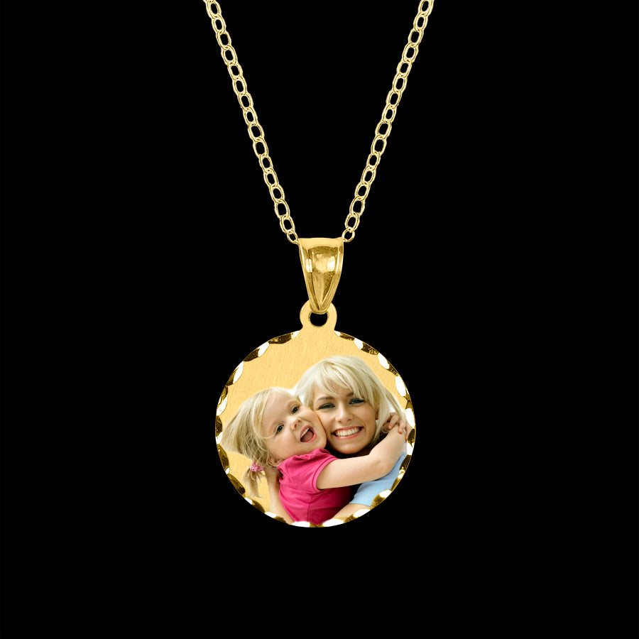 Custom Round Picture Charm Necklace