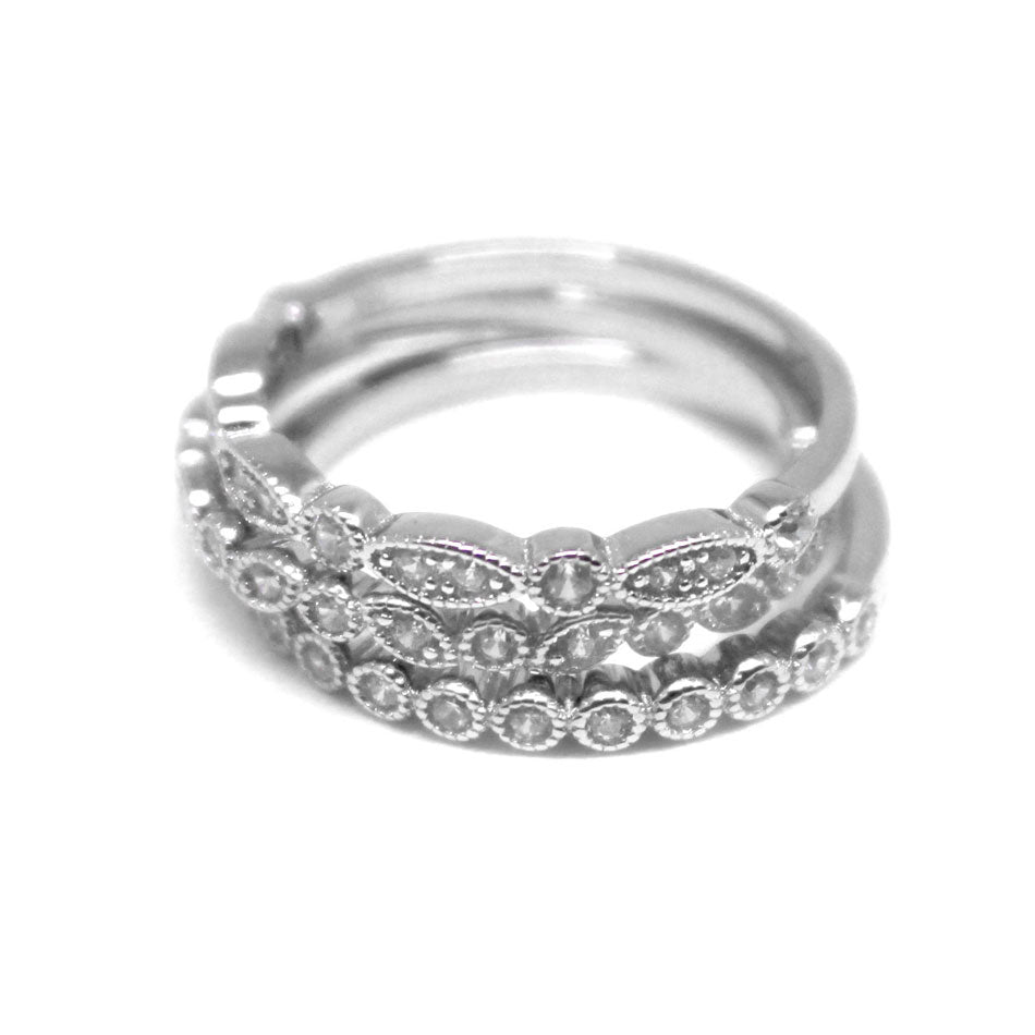 Sterling Silver CZ Ring Stack