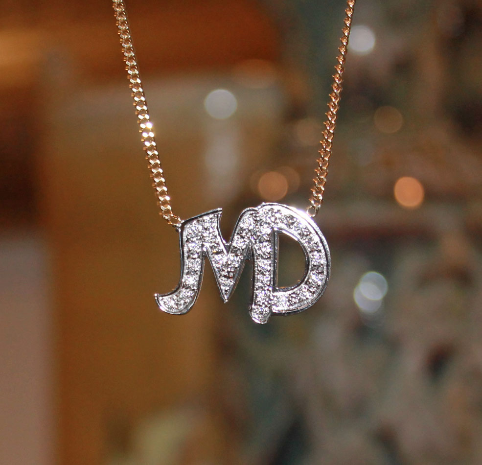 CZ Two Initial Necklace - MD