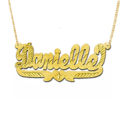 Diamond Cut Name Necklace on Cuban Chain