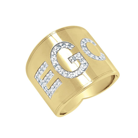 Diamond Gold Monogram Ring