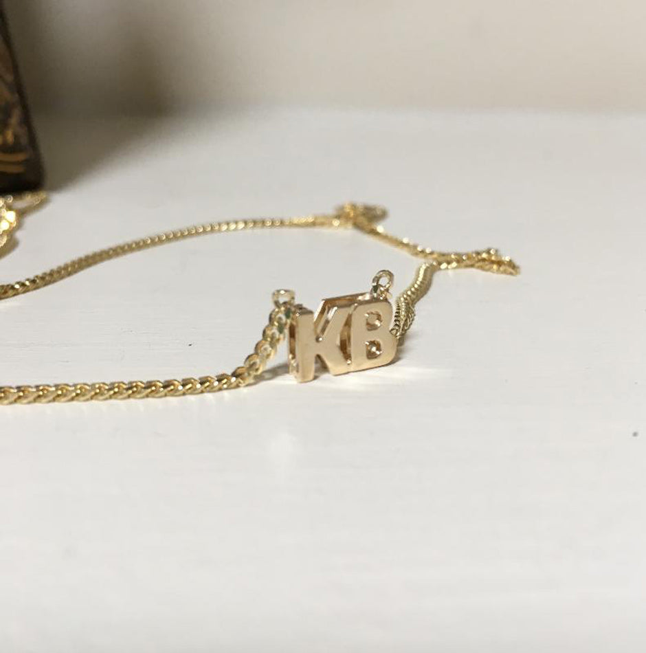 Personalized 3D Mini Block Initial Necklace - Miley Cyrus 22