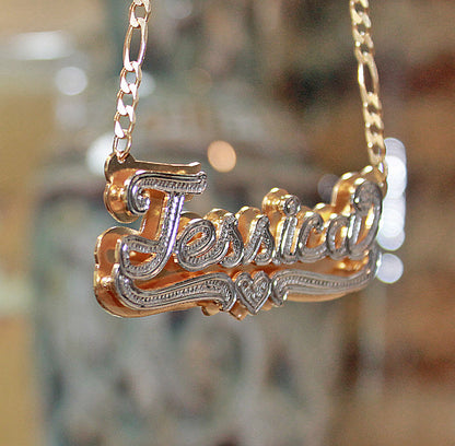 Double Plated Nameplate Necklace 2