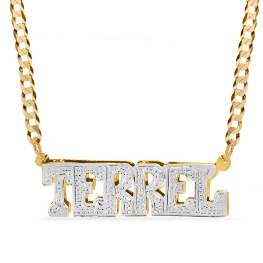 Double Plated Block Beaded Name Necklace