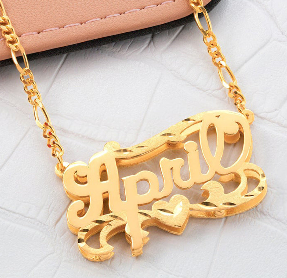 Kids Double Plated 3D Name Necklace 3