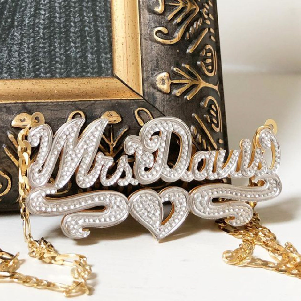 Double Plated 3D Beaded Name Necklace