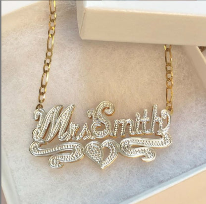 Double Plated 3D Beaded Name Necklace 4