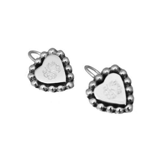 Sterling Silver Heart Monogram Dangle Earrings