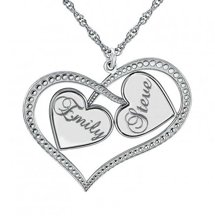 Personalized Interlocking Hearts Necklace 2
