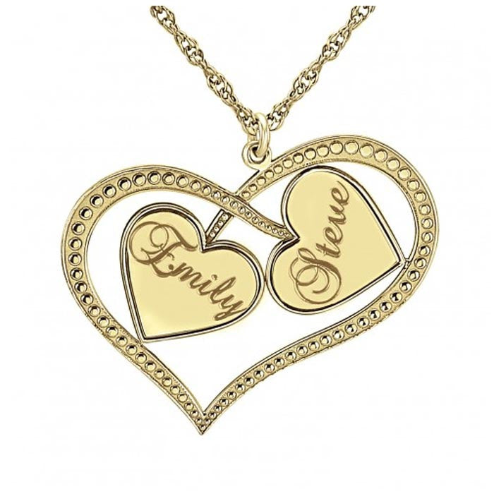 Personalized Interlocking Hearts Necklace