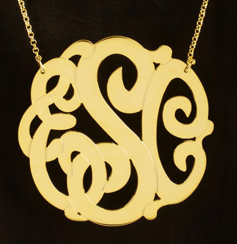Gold Vermeil Monogram Necklace - Extra Large