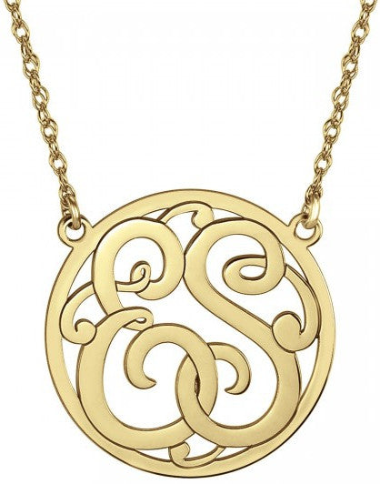 Classic Halo Two Initial Monogram Necklace