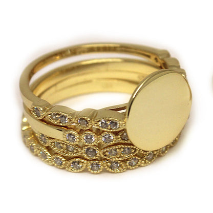 gold plated CZ stacking ring