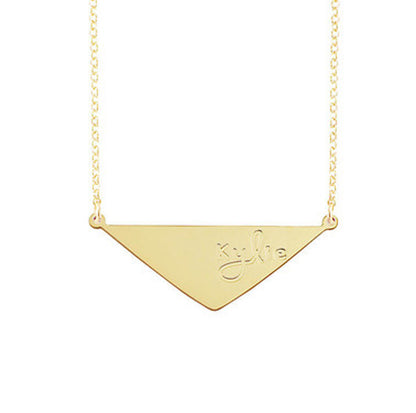 Engraved Triangle Necklace