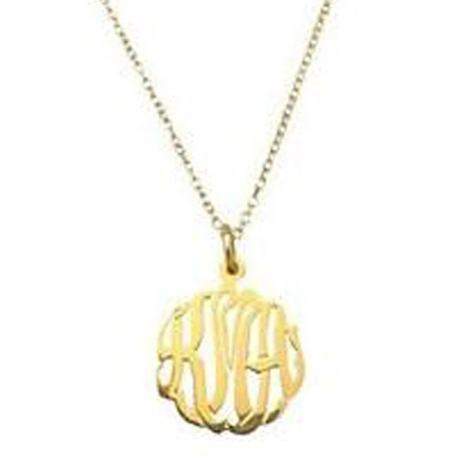 Gold Mini Monogram Necklace 