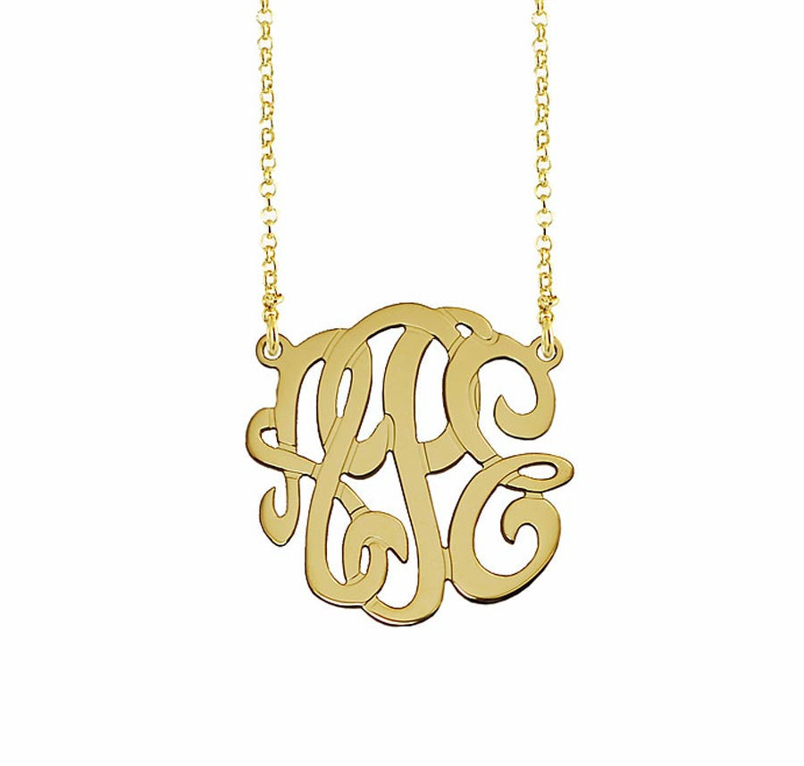 Gold Vermeil Petite Monogram Split Chain Necklace