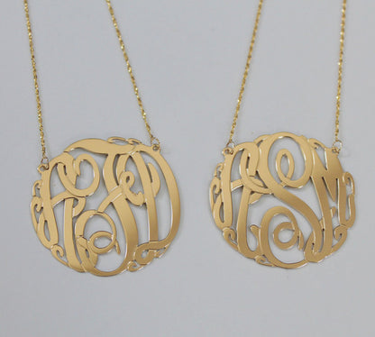 14K Gold Monogram Necklace - be monogrammed