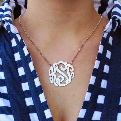 classic gold monogram necklace