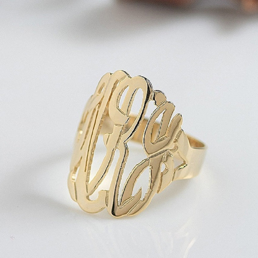 Tall Cutout Monogram Ring – Be Monogrammed