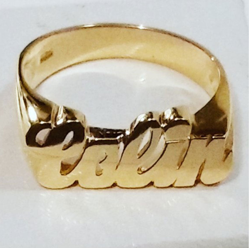 14K Gold Name Ring - Medium 2