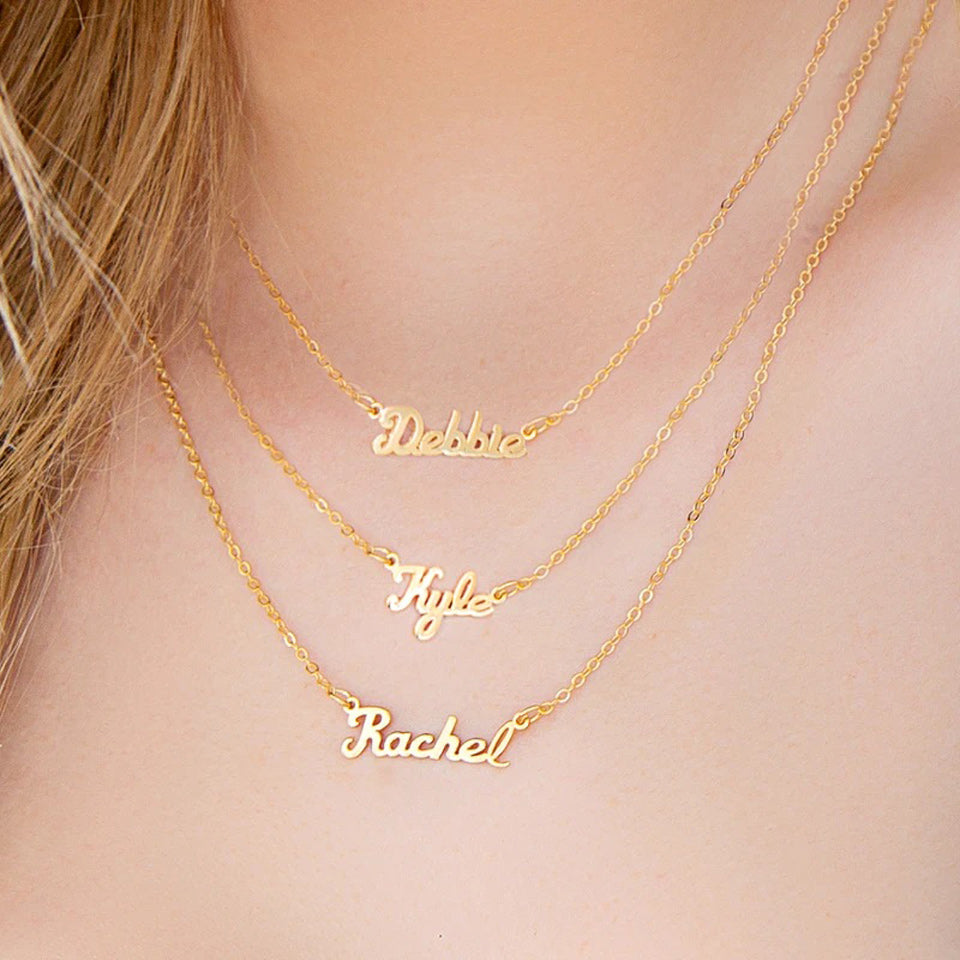 sterling silver small nameplate necklace | J Vincent Jewelers – Jewelry  design studio US,LLC
