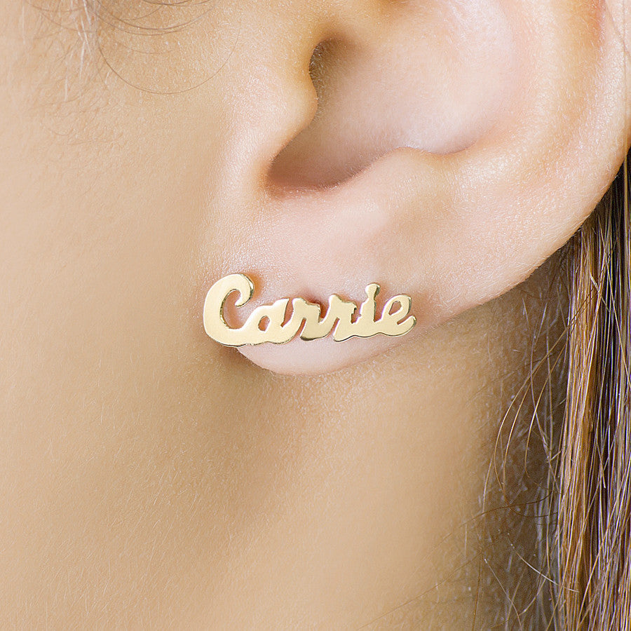 Personalized Name Earrings - Carrie Style