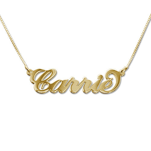 Smaller 18K Gold Vermeil Nameplate Necklace - Box Chain