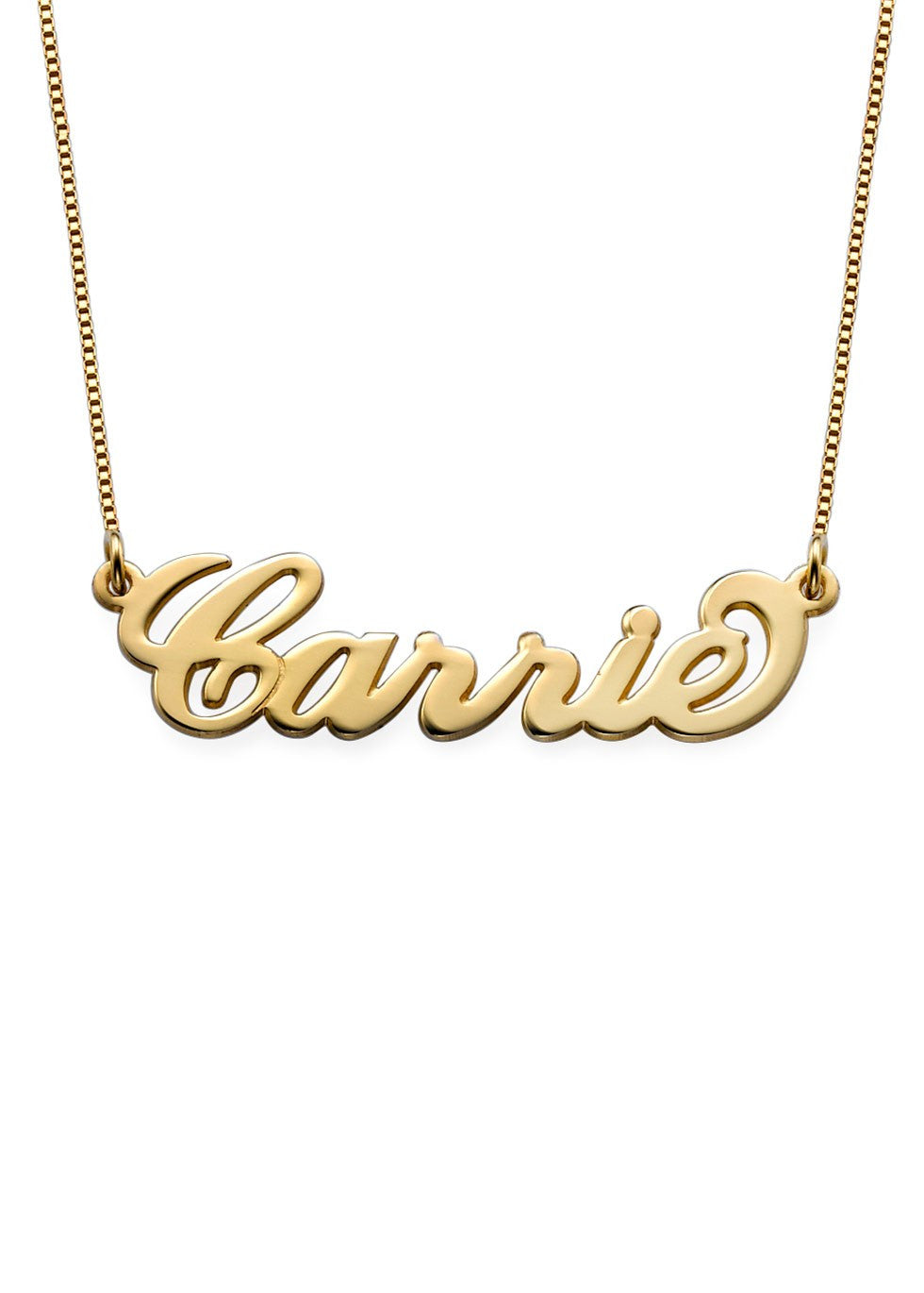 gold plated Nameplate Necklace-Carrie Necklace