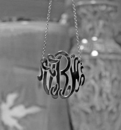 Medium Sterling Silver Monogram Necklace