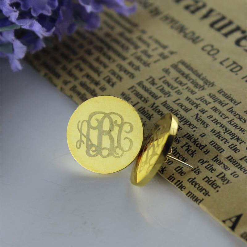 gold plated initial earrings