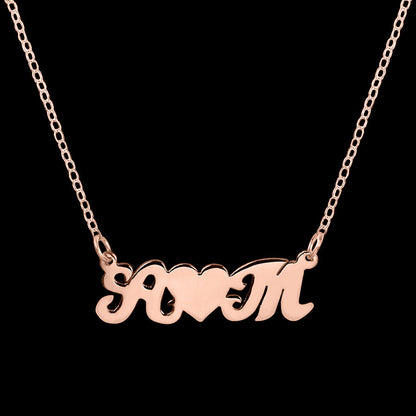 Initials and Heart Couples Necklace