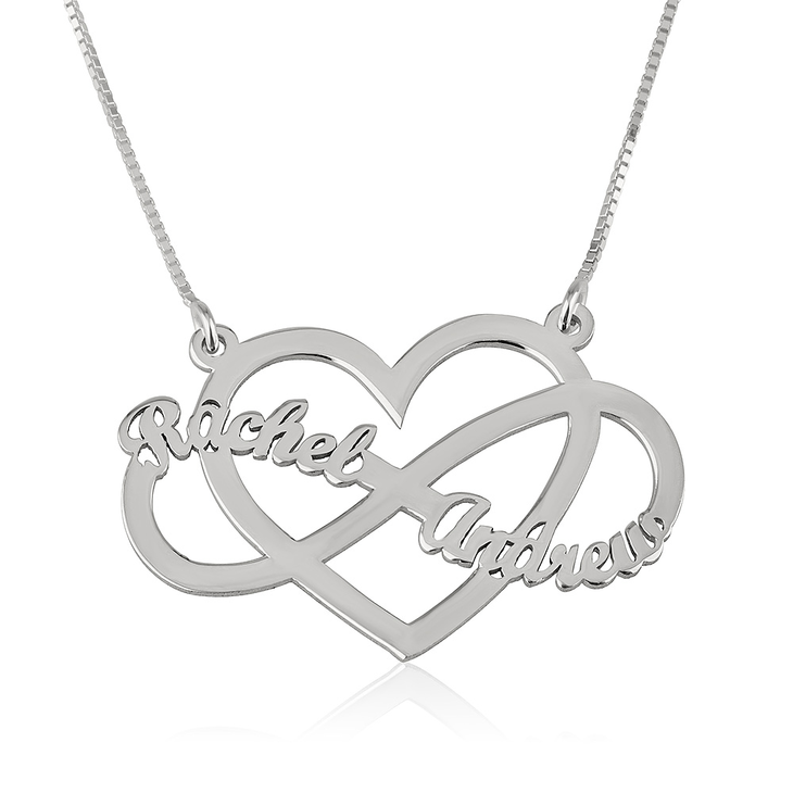 Infinity necklace sales with 2 names