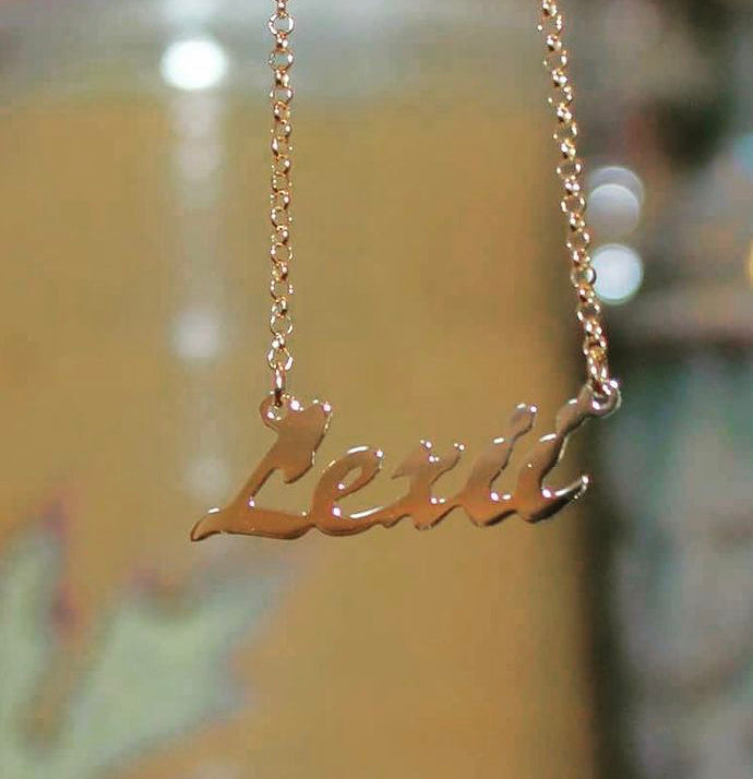 Gold Name Plate Necklace