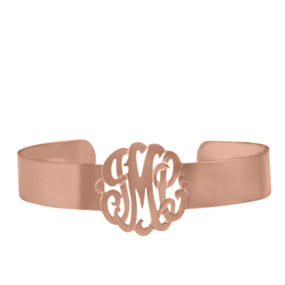 Rose Gold Plated Monogram Cuff Bracelet