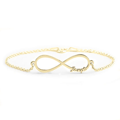 Gold Engraved Infinity Bracelet 2