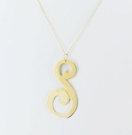 Large Gold Initial Necklace
