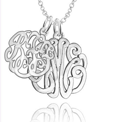 Sterling Silver Double Monogram Necklace