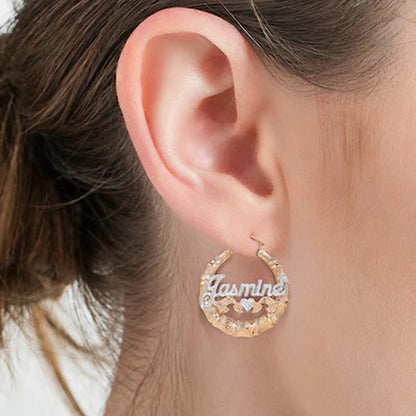 VishowCo Kids Custom Name Earrings Personalize Name Earrings for