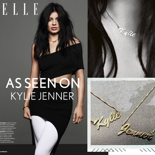 14K Gold Vermeil Name Plate Necklace - Kylie Jenner