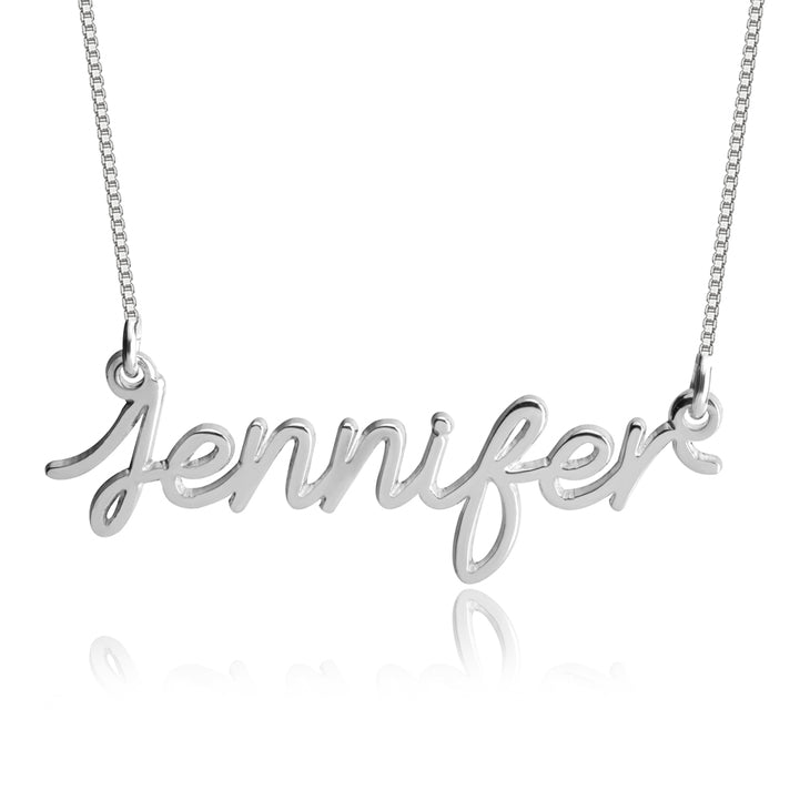 Sterling Silver Signature Nameplate Necklace