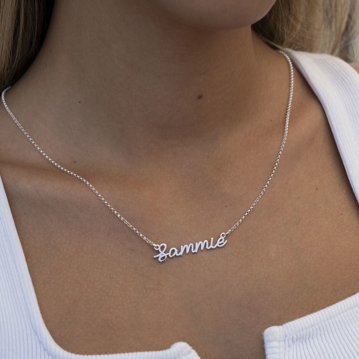 Sterling Silver Signature Nameplate Necklace 3