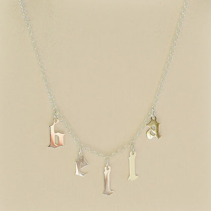 Hanging Gothic Name Necklace 3