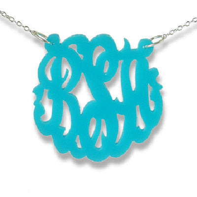Turquoise Acrylic Monogram Necklace