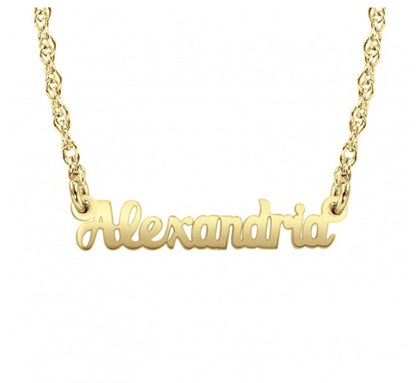 mini name necklace gold
